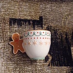 4/$40 New Festive Gingerbread Mug with Green and Red Accents